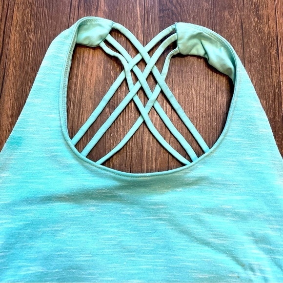 Women’s F21 Turquoise Workout T-Shirt Crisscross Back Size S - Picture 5 of 12
